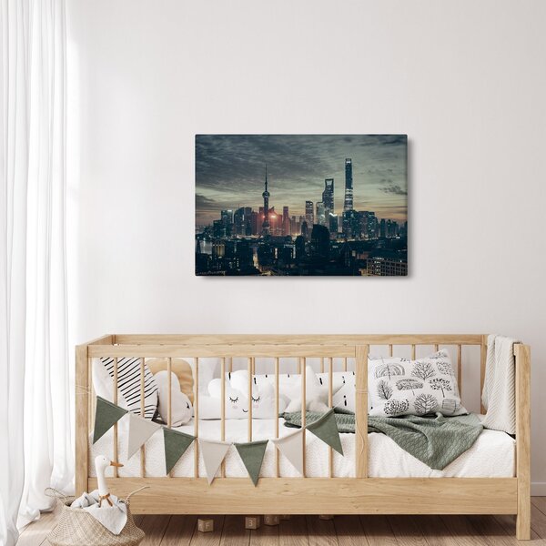 Obraz mesta za súmraku (90x60 cm)