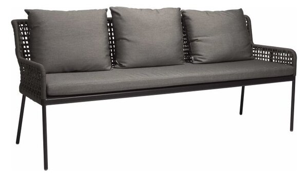 Stern Jedálenská lavica Greta, Stern, 195x66x86 cm, rám lakovaný hliník šedočierny (antracit), lankový výplet sivý (platin), 100% akryl sivá (silk grey)