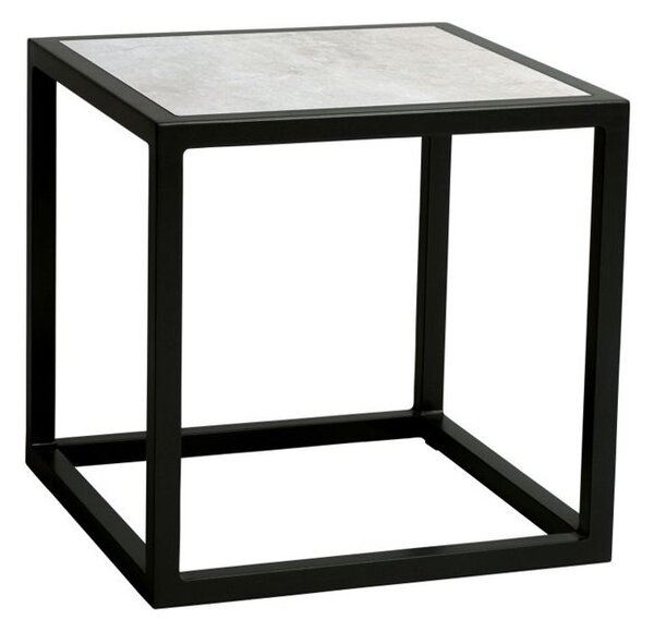 Stern Odkladací stolík John, Stern, štvorcový 45x45x45 cm, rám lakovaný hliník čierny (black matt), doska keramický kompozit Dekton lava anthracite