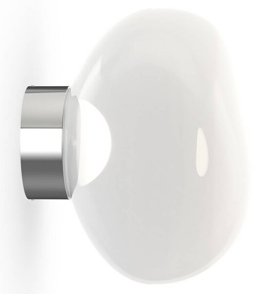 Tom Dixon LED nástenné svetlo Melt, Ø 29 cm, opálová/chrómová farba, Chrómová / strieborná, Obývacia izba / jedáleň, Plast, Dizajn, Nástenné svietidlo