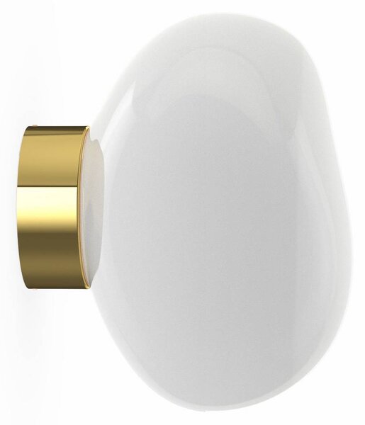 Tom Dixon LED nástenné svetlo Melt, Ø 29 cm, opálová/zlatá farba, Mosadz / zlato, Obývacia izba / jedáleň, Plast, Dizajn, Nástenné svietidlo