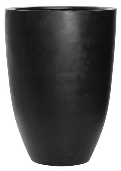 Pottery Pots Vonkajší kvetináč okrúhly Ben XL, Black (farba čierna), kolekcia Natural, kompozit Fiberstone, priemer 52 cm x v 72 cm, objem cca 119 l