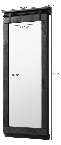 IRON Zrkadlo Mango 59x6x145 prírodné lakované