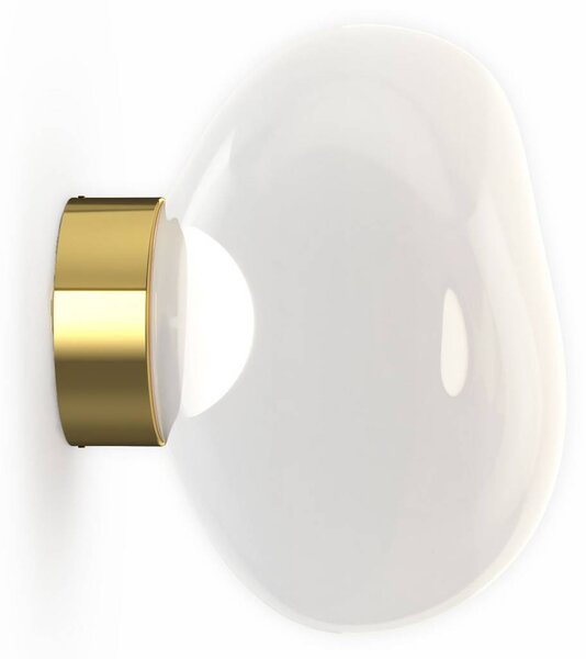 Tom Dixon LED nástenné svetlo Melt, Ø 29 cm, opálová/zlatá farba, Mosadz / zlato, Obývacia izba / jedáleň, Plast, Dizajn, Nástenné svietidlo