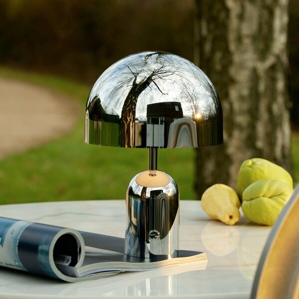 Stolová LED lampa Beat od Tom Dixon, hliníková farba, výška 53 cm, Hliník / sivá / zinok, Obývacia izba / jedáleň, Hliník, Dizajn, Stojacie svietidlo