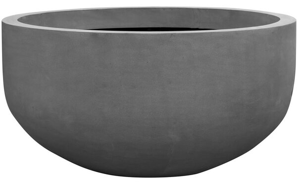 Pottery Pots Vonkajší kvetináč okrúhly City bowl L, Grey (farba sivá), kolekcia Natural, kompozit Fiberstone, priemer 128 cm x v 68 cm, objem cca 693 l