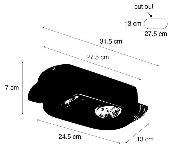 Okrúhle zapustené bodové svetlo biele GU10 70 mm 2-svetlo - Hubs