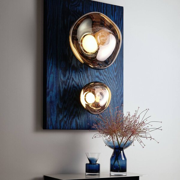 Tom Dixon LED nástenné svetlo Melt, Ø 29 cm, bronzová farba, Hnedá / staromosadz, Obývacia izba / jedáleň, Plast, Dizajn, Nástenné svietidlo