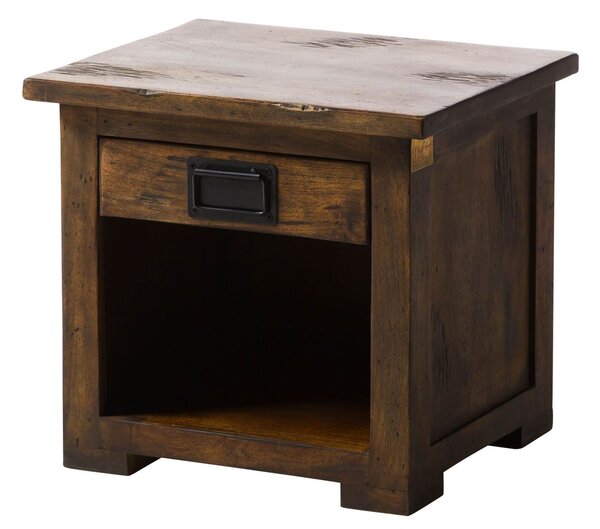IRON Nočný stolík mango 50x40x45 hnedý lakovaný