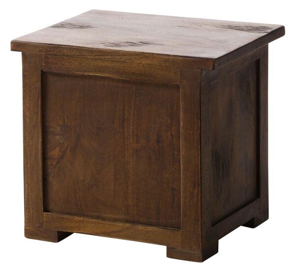 IRON Nočný stolík mango 50x40x45 hnedý lakovaný
