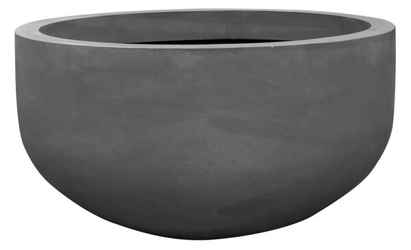 Pottery Pots Vonkajší kvetináč okrúhly City bowl M, Grey (farba sivá), kolekcia Natural, kompozit Fiberstone, priemer 110 cm x v 60 cm, objem cca 463 l