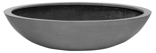 Pottery Pots Vonkajší kvetináč okrúhly Jumbo Bowl L, Grey (farba sivá), kolekcia Natural, kompozit Fiberstone, priemer 110 cm x v 27 cm, objem cca 181 l