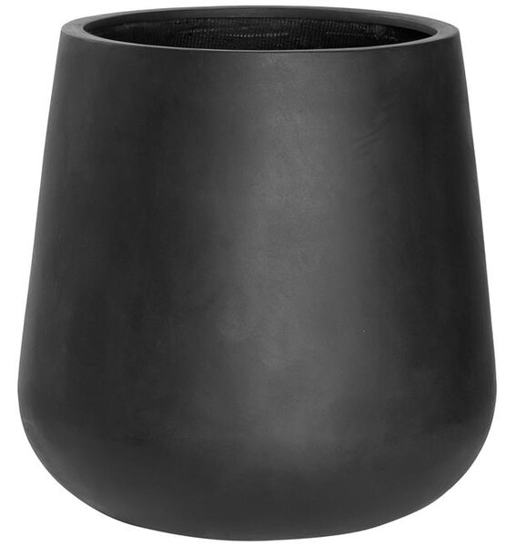 Pottery Pots Vonkajší kvetináč okrúhly Pax XL, Black (farba čierna), kolekcia Natural, kompozit Fiberstone, priemer 66 cm x v 67 cm, objem cca 188 l