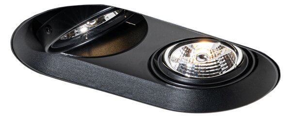 Okrúhle zapustené bodové svetlo čierne GU10 70 mm 2-svetlo - Hubs