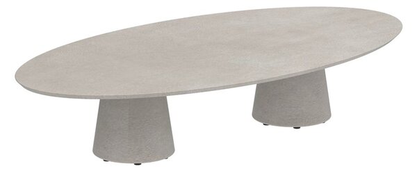 Royal Botania Betónový nízky stôl Conix, Royal Botania, elipsa 250x130x35 cm, betón cement grey