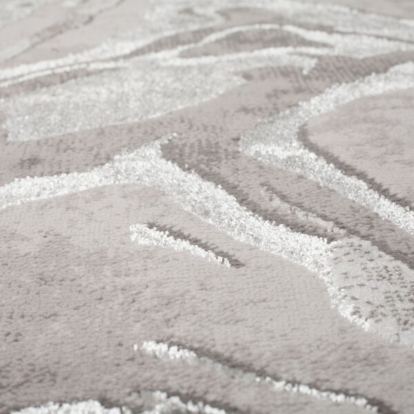 Flair Rugs , Behúň Eris Marbled Silver, 60x230, šedá, chodba / predsieň