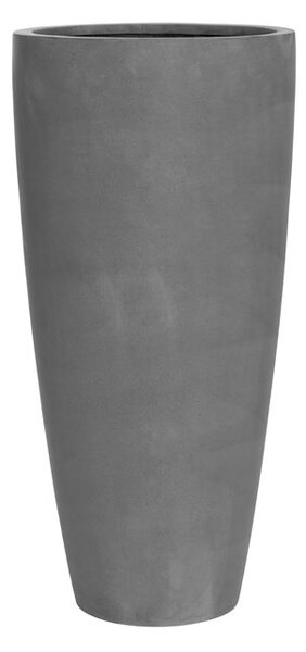 Pottery Pots Vonkajší kvetináč okrúhly Dax XL, Grey (farba sivá), kolekcia Natural, kompozit Fiberstone, priemer 47 cm x v 100 cm, objem cca 128 l