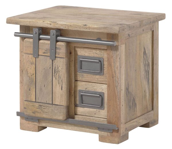 Nočný stolík mango 50x40x45 biely umývaný lakovaný IRON