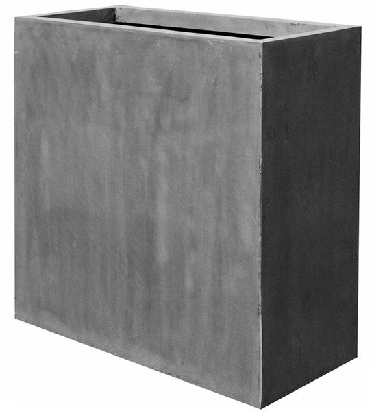 Pottery Pots Vonkajší kvetináč obdĺžnikový Jort XL, Grey (farba sivá), kolekcia Natural, kompozit Fiberstone, d 100 cm x š 45 cm x v 100 cm, objem cca 441 l