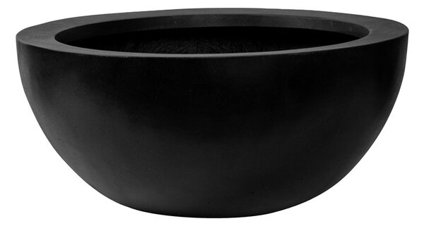 Pottery Pots Vonkajší kvetináč okrúhly Vic Bowl L, Black (farba čierna), kolekcia Natural, kompozit Fiberstone, priemer 60 cm x v 28 cm, objem cca 35 l