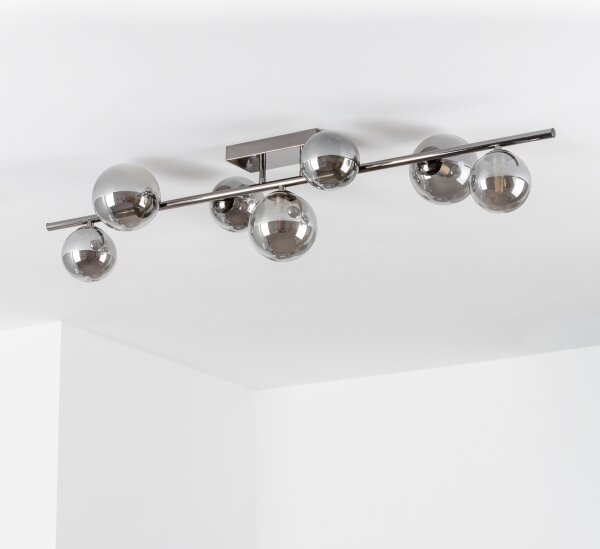 Brilagi - LED prisadený luster MILLA 7xG9/3W/230V čierny chróm/dymové sklo