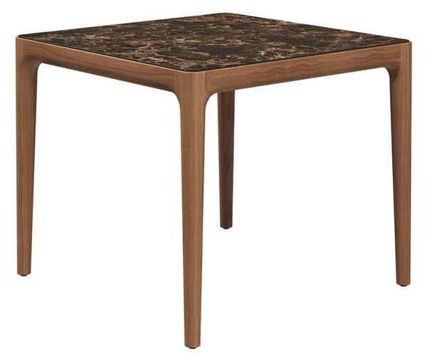 Gloster Jedálenský stôl Lima, Gloster, štvorcový 87x87x74,5 cm, rám teak, doska keramika dekor Nero