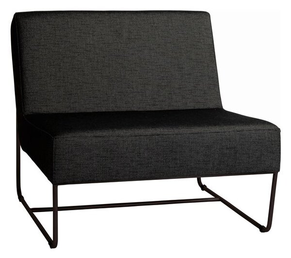Stern Nízke kreslo bez podrúčok Mia, Stern, 80x80x74 cm, rám lakovaná nerezová oceľ black matt, čalúnenie vonkajšia látka farba silk black, rýchloschnúca výplň, vrátane krycej plachty