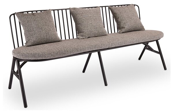 Stern Jedálenská lavica Rox, Stern, 193x59x81 cm, rám lakovaný hliník čierny (black matt), vonkajšia látka farba Mélange grey