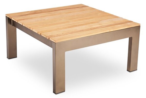 Stern Konferenčný stolík Luc, Stern, štvorcový 80x80x40 cm, rám lakovaný hliník sand matt, doska teak
