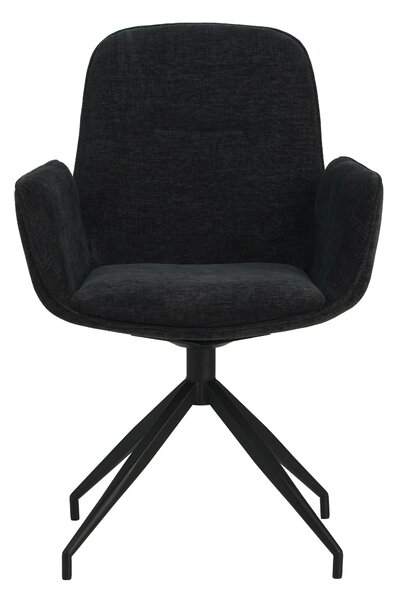 STOLIČKA S PODRÚČKAMI, ženilka, čierna MID.YOU - Stoličky, Online Only
