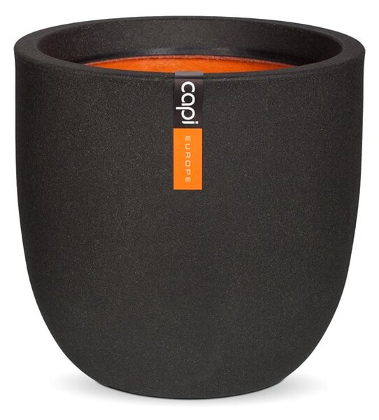 Capi Europe Kvetináč okrúhly Smooth NL, Capi, priemer 43 cm, výška 41 cm, recyklovateľná PE zmes, farba black