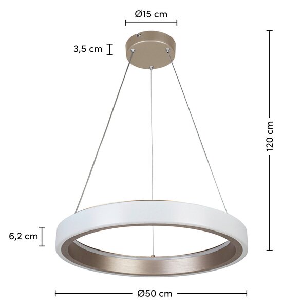 ZÁVESNÉ SVIETIDLO, 50/120 cm Collett's Monde - Online Only bytové doplnky, Online Only