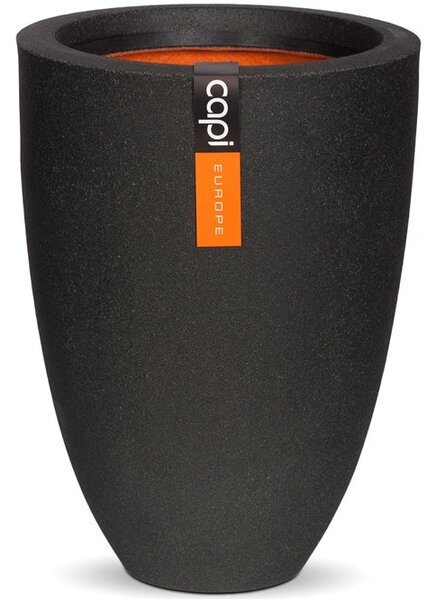 Capi Europe Kvetináč okrúhly Smooth NL, Capi, priemer 36 cm, výška 48 cm, recyklovateľná PE zmes, farba black