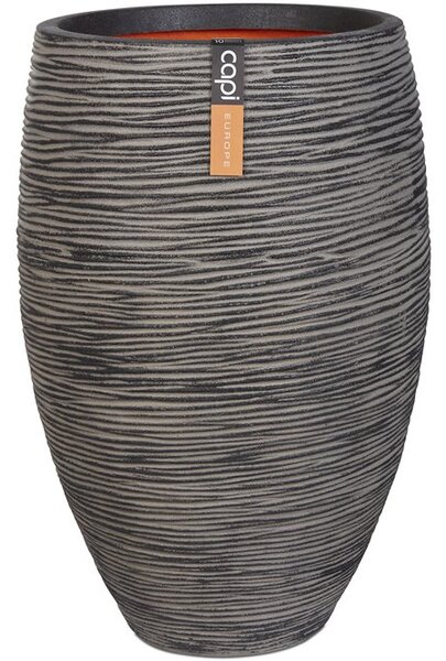 Capi Europe Kvetináč okrúhly Rib NL, Capi, priemer 55 cm, výška 85 cm, recyklovateľná PE zmes, farba antracit