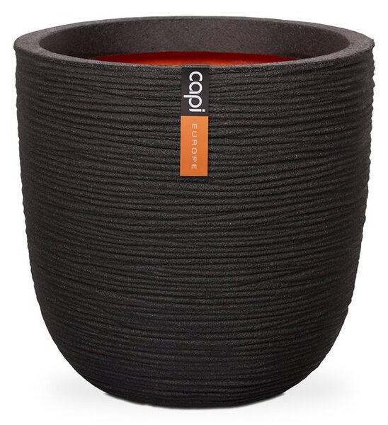 Capi Europe Kvetináč okrúhly Rib NL, Capi, priemer 43 cm, výška 41 cm, recyklovateľná PE zmes, farba black