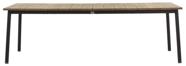 Apple Bee Jedálenský stôl Milou, Apple Bee, obdĺžnikový 240x100x77 cm, rám hliník čierny (Black), doska teak