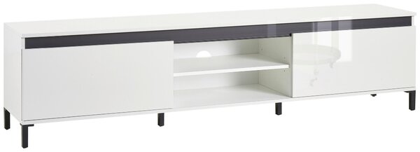 NÍZKA KOMODA, biela, biela s vysokým leskom, 200/50/40 cm Xora - Online Only drobný nábytok, Online Only