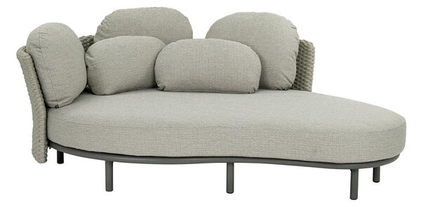 Apple Bee Denná posteľ Chill Out, Apple Bee, oválna 226x163, rám hliník Taupe, výplet lanko Mid Grey, sedáky vonkajšia látka Olefin Smoked Grey