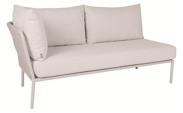Stern 2-miestny ukončovací diel pravostranný Romy, Stern, 161x75x82 cm, rám lakovaný hliník šedobéžový (greige), lankový výplet greige, vonkajšia látka muscat