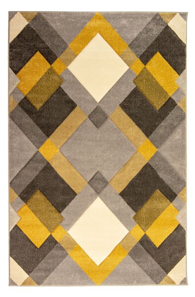 Flair Rugs koberce Kusový koberec Hand Carved Nimbus Grey / Ochre - 200x290 cm