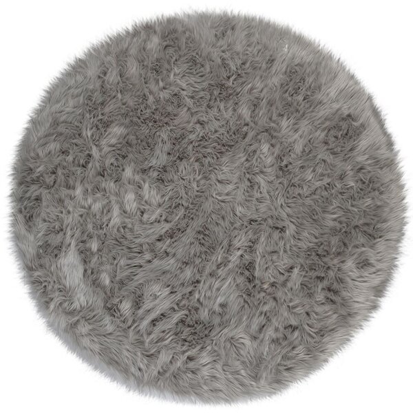 Flair Rugs koberce Kusový koberec Faux Fur Sheepskin Grey kruh Rozmery koberca: 120x120 kruh