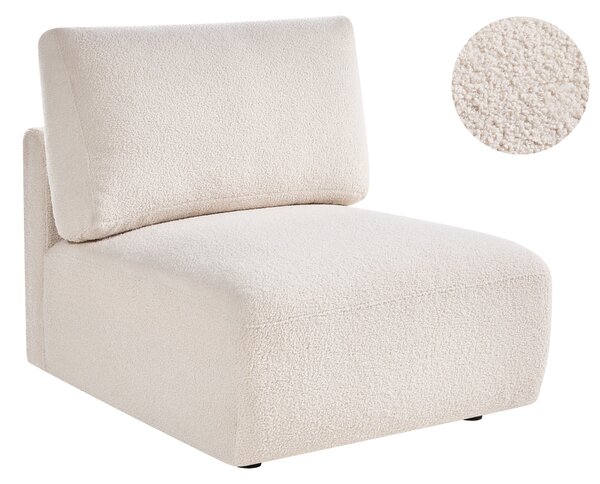 1-miestne modulárne kreslo krémová biela buklé čalúnenie moderný minimalistický štýl obývacia izba
