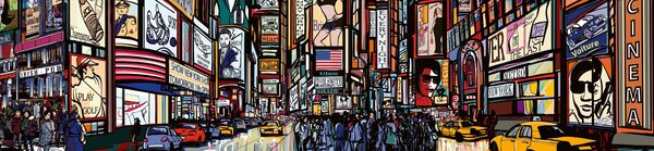 DIMEX | Fototapeta do kuchyne Námestie Times Square KI-260-040 | 260 x 60 cm | viacfarebná