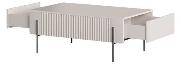 Kávový stolík Malmi 100 cm so zásuvkami - kasmír / čierne nohy