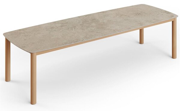 Jati Kebon Jedálenský stôl Benoa, Jati Kebon, obdĺžnikový 300x105 cm, rám teak, doska keramika 12mm dekor Paladium Grey