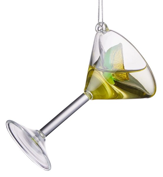 HANG ON Sklenená ozdoba pohár martini
