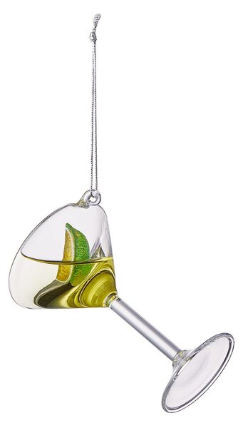 HANG ON Sklenená ozdoba pohár martini