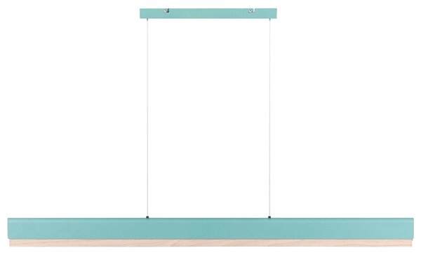 LED závesná lampa mätová zelená svetlohnedá železná základňa drevené tienidlo 120 cm so stmievačom nastaviteľná dĺžka škandinávsky štýl