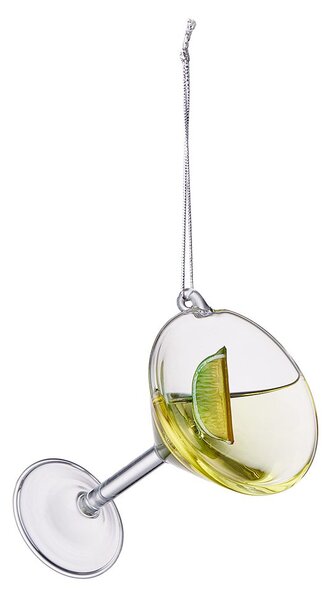 HANG ON Sklenená ozdoba pohár martini