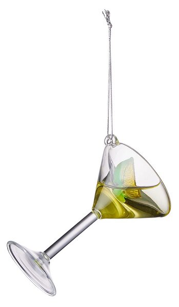 HANG ON Sklenená ozdoba pohár martini